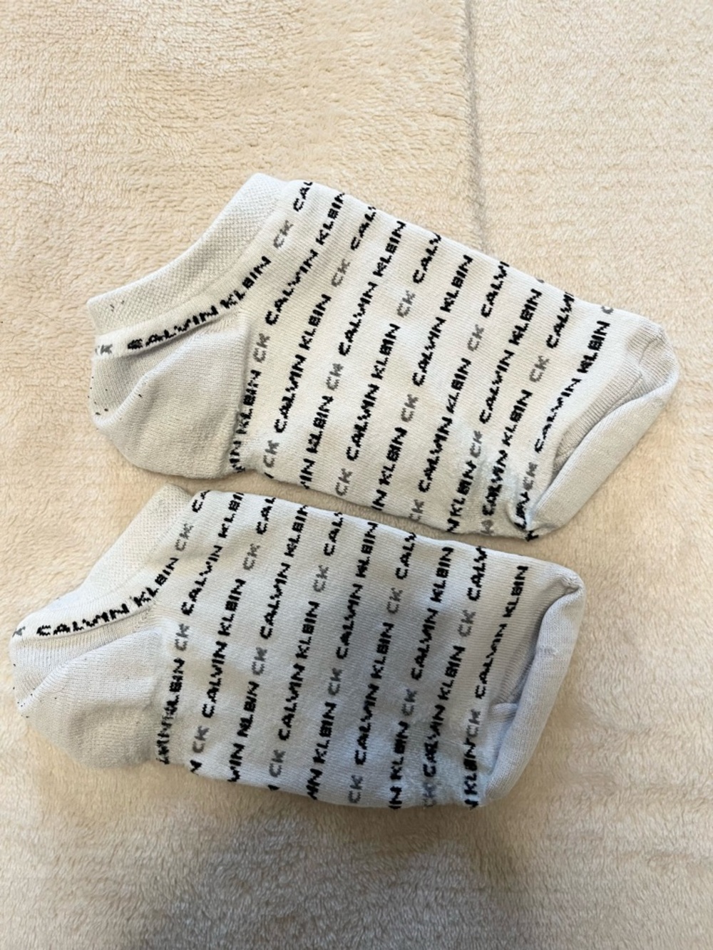 Calvin Klein White Low-Cut Logo Ankle Socks